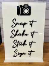 Load image into Gallery viewer, Reception Sign - Snap It, Shake It
