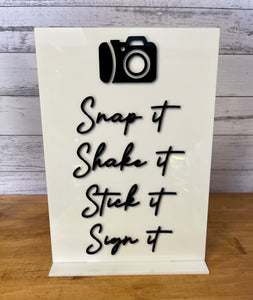 Reception Sign - Snap It, Shake It