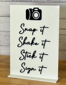 Reception Sign - Snap It, Shake It