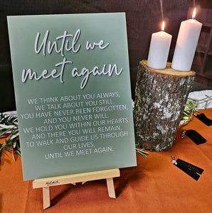 Reception Sign - Until We Meet Again