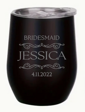 Load image into Gallery viewer, Engraved Bridesmaid Insulated Wine Tumblers

