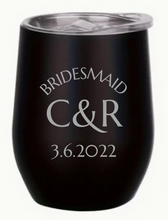 Load image into Gallery viewer, Engraved Bridesmaid Insulated Wine Tumblers
