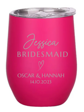 Load image into Gallery viewer, Engraved Bridesmaid Insulated Wine Tumblers
