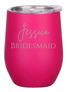 Engraved Bridesmaid Insulated Wine Tumblers