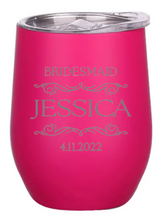 Load image into Gallery viewer, Engraved Bridesmaid Insulated Wine Tumblers
