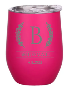 Engraved Bridesmaid Insulated Wine Tumblers