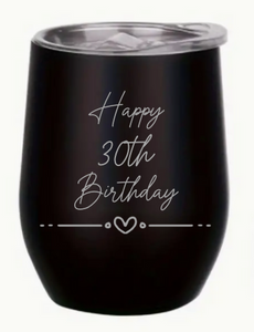 Engraved Birthday Insulated Wine Tumblers