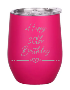 Engraved Birthday Insulated Wine Tumblers