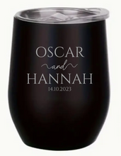 Load image into Gallery viewer, Engraved Wedding Insulated Wine Tumblers
