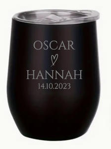 Engraved Wedding Insulated Wine Tumblers