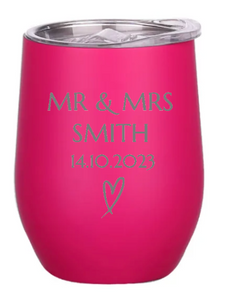 Engraved Wedding Insulated Wine Tumblers