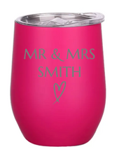 Load image into Gallery viewer, Engraved Wedding Insulated Wine Tumblers
