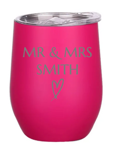 Engraved Wedding Insulated Wine Tumblers