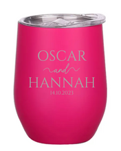 Load image into Gallery viewer, Engraved Wedding Insulated Wine Tumblers
