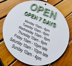 Trading Hours Sign