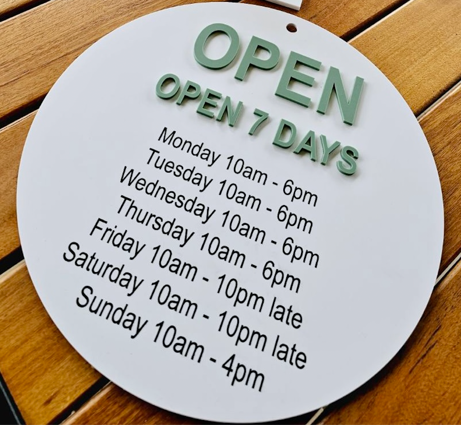 Trading Hours Sign