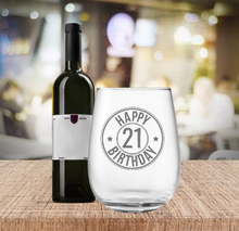 Load image into Gallery viewer, Engraved Stemless Birthday Wine Glass
