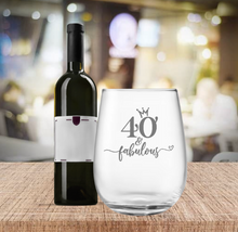 Load image into Gallery viewer, Engraved Stemless Birthday Wine Glass
