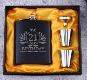 Whisky Flask Birthday Set