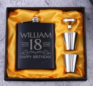 Whisky Flask Birthday Set