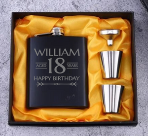 Whisky Flask Birthday Set