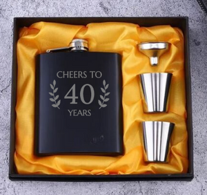 Whisky Flask Birthday Set