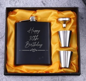 Whisky Flask Birthday Set