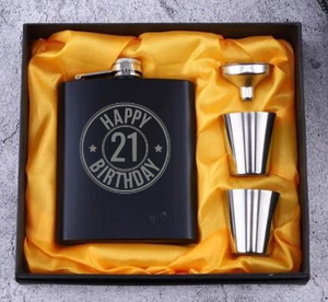 Whisky Flask Birthday Set