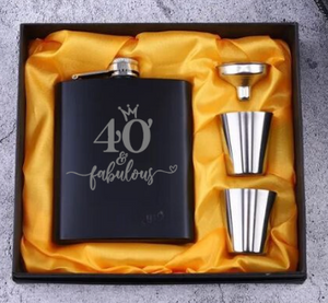 Whisky Flask Birthday Set