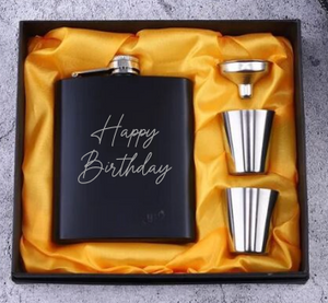 Whisky Flask Birthday Set
